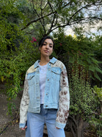 W1SE Cowhide Beaded Fringe Denim Jacket - Golden Spirit