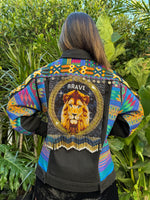 W1SE Lion Brave Jacket — Unisex Handcrafted Denim