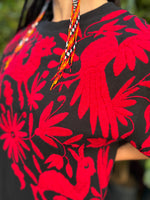 W1SE MAIA Tee – Unisex Black & Red Embroidered Cruzada T-Shirt