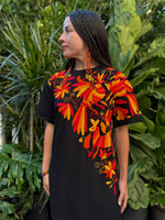 W1SE MAIA Tee – Unisex Black Multicolor Embroidered Cruzada T-Shirt