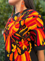 W1SE MAIA Tee – Unisex Black Multicolor Embroidered Cruzada T-Shirt