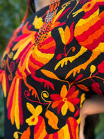 W1SE MAIA Tee – Unisex Black Multicolor Embroidered Cruzada T-Shirt