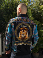 W1SE Lion Brave Jacket — Unisex Handcrafted Denim