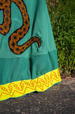 Handcrafted Serpent Skirt – 1-of-1 Amazonian Embroidery | W1SE Tribal Wear for Conscious Living