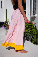 Pink Serpent Skirt – 1-of-1 Hand-Embroidered Tribal Art | W1SE Ceremonial Fashion for Empowered Expression