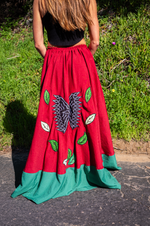 Sacred Red Skirts – 1-of-1 Amazonian Embroidered Designs | W1SE Ceremonial & Cultural Fashion