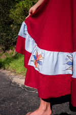 Sacred Red Skirts – 1-of-1 Amazonian Embroidered Designs | W1SE Ceremonial & Cultural Fashion